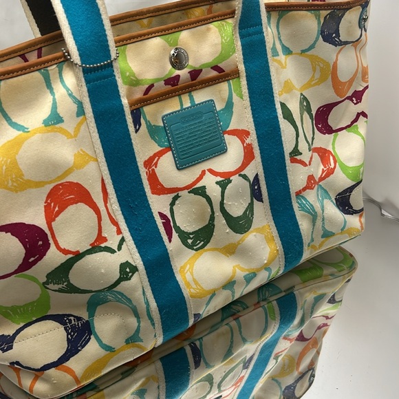 COACH Signature Rainbow large tote - Picture 2 of 11